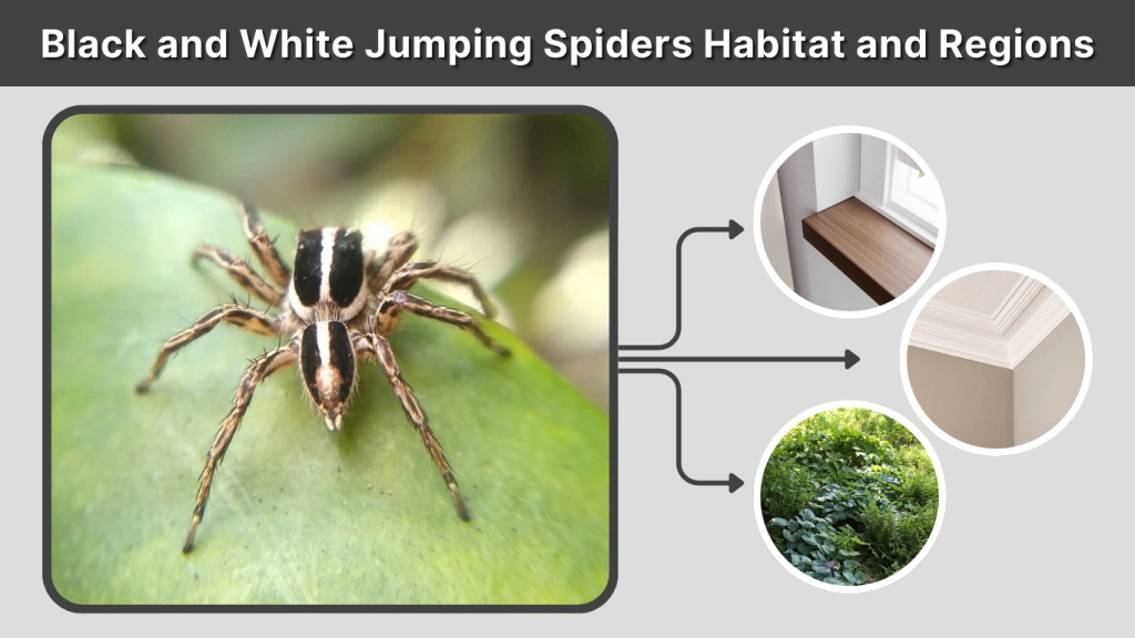 Black and White Jumping Spiders Habitat and Regions