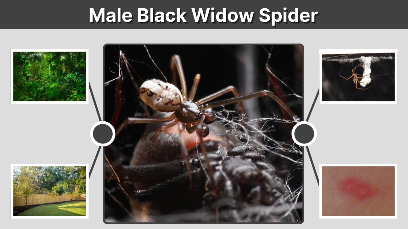 Male Black Widow Spider Identification, Size & Safety