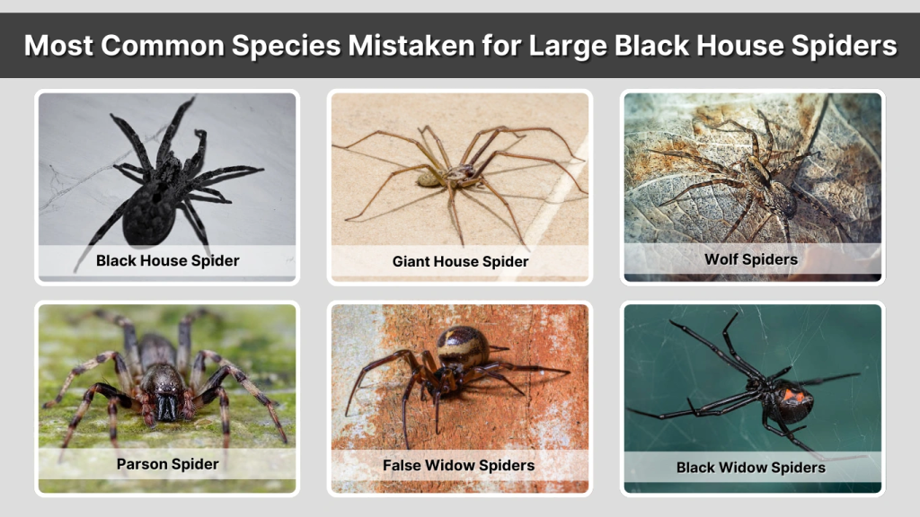Most Common Species Mistaken for Large Black House Spiders