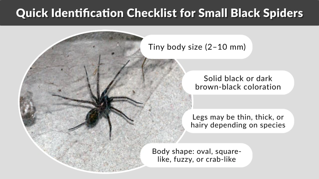 Quick Identification Checklist for Small Black Spiders