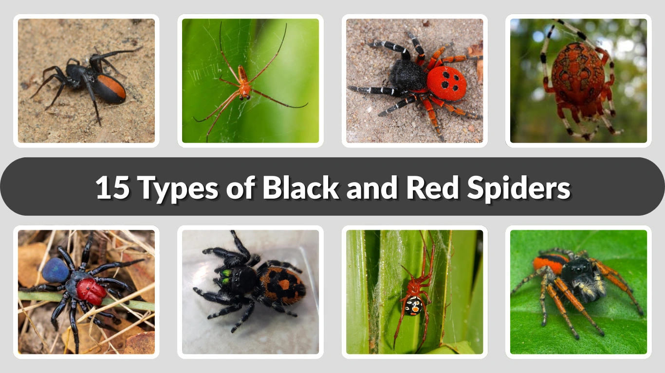 15 Types of Black and Red Spiders Identification, Habitats & Risks
