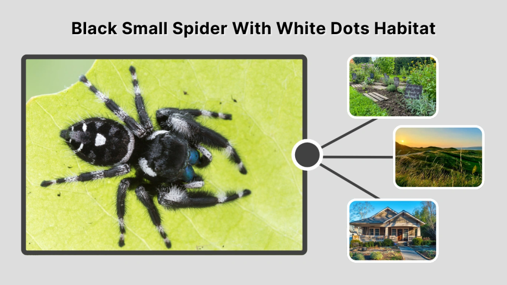 Black Small Spider With White Dots Habitat
