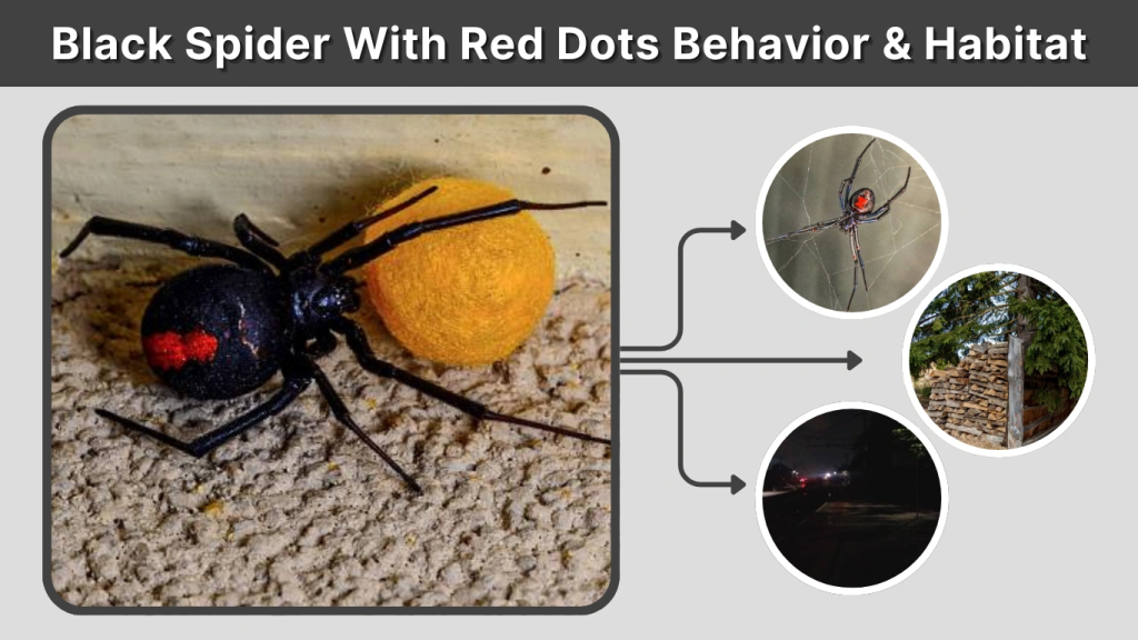 Black Spider With Red Dots Behavior & Habitat