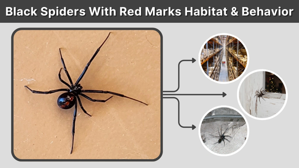 Black Spiders With Red Marks Habitat & Behavior