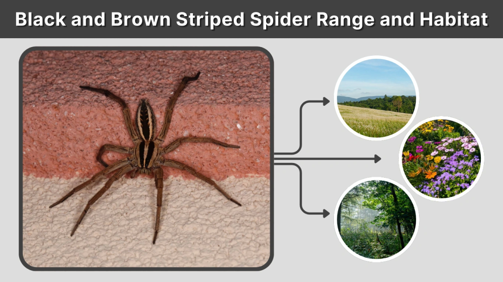 Black and Brown Striped Spider Range and Habitat