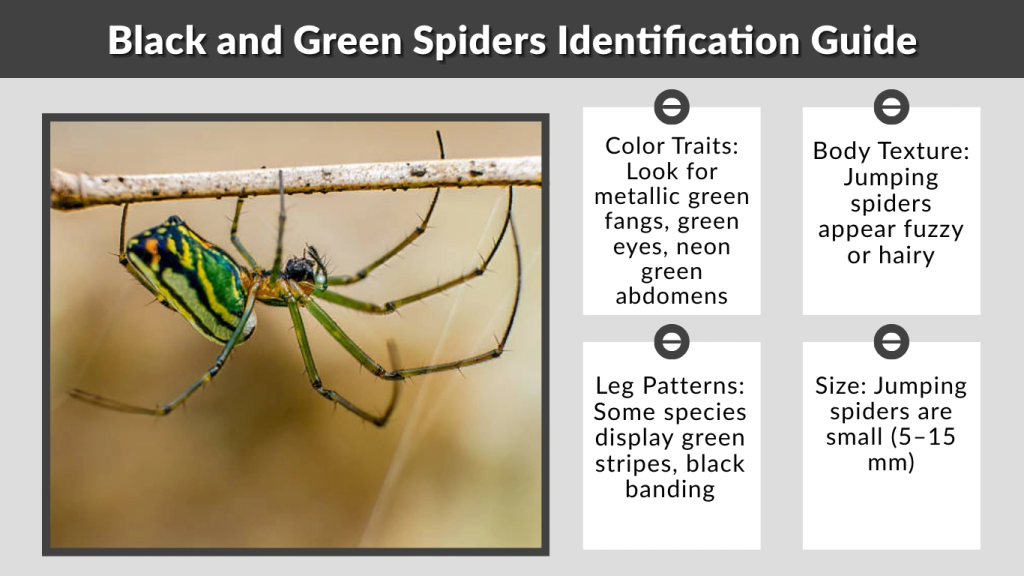 Black and Green Spiders Identification Guide