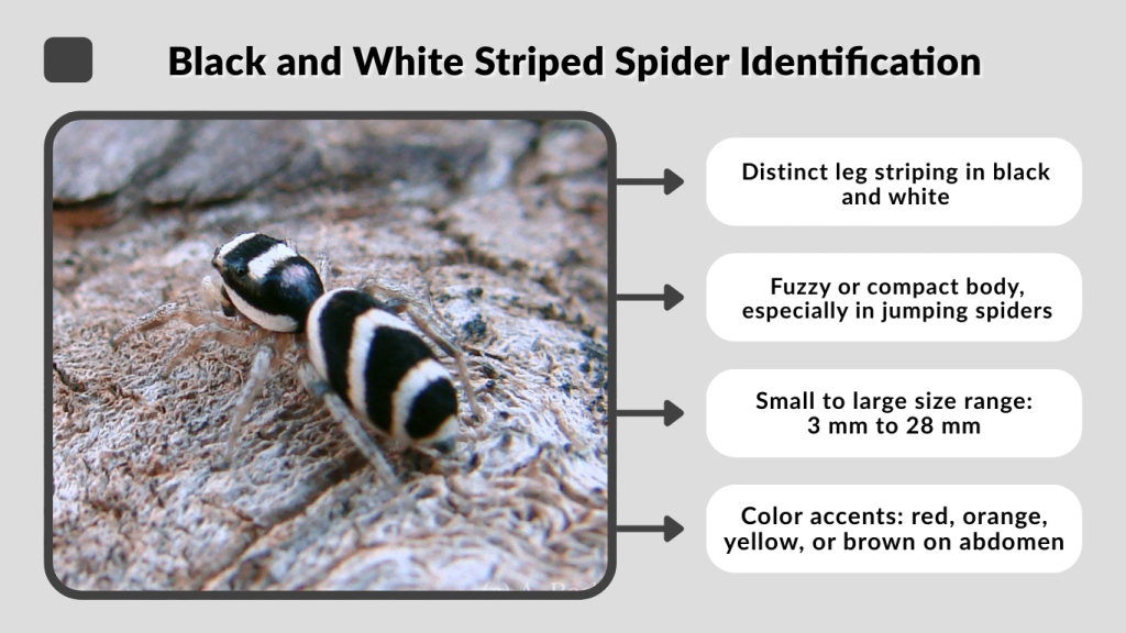 Black and White Striped Spider Identification