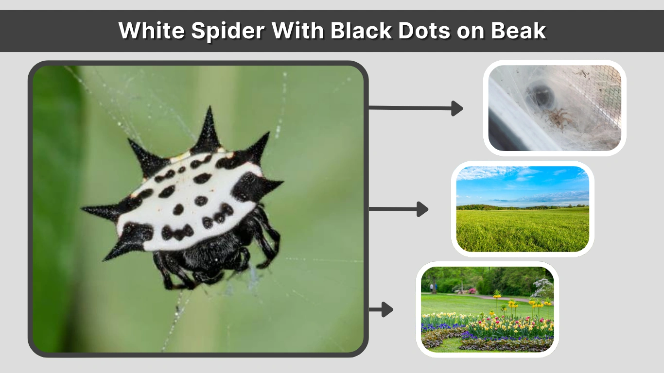 White Spider With Black Dots on Beak Identification with Pictures