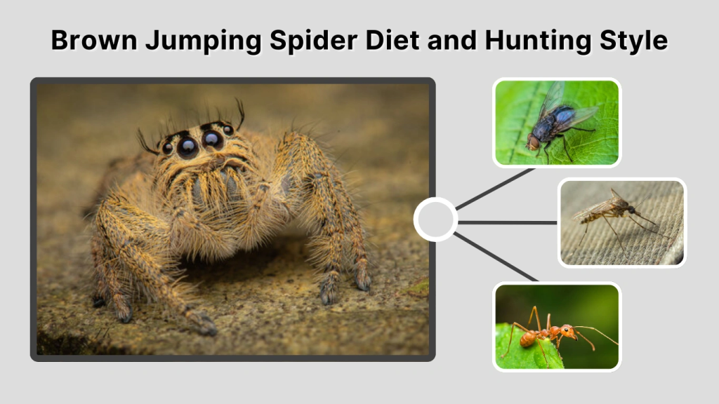 Brown Jumping Spider Diet and Hunting Style