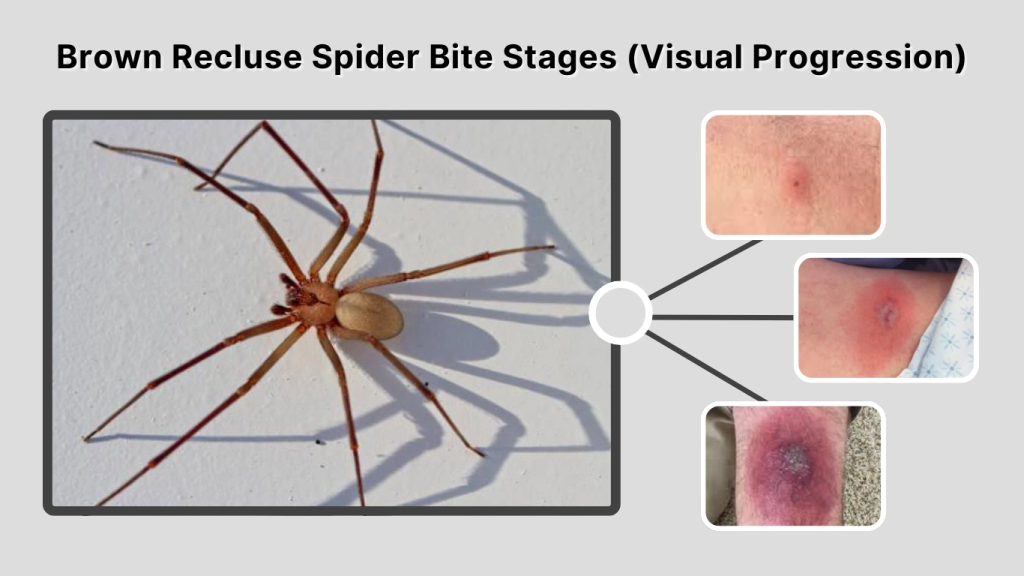 Brown Recluse Spider Bite Stages (Visual Progression)