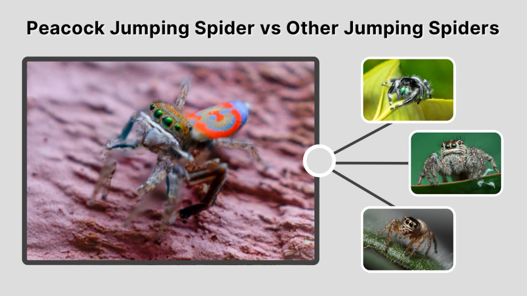 Peacock Jumping Spider vs Other Jumping Spiders