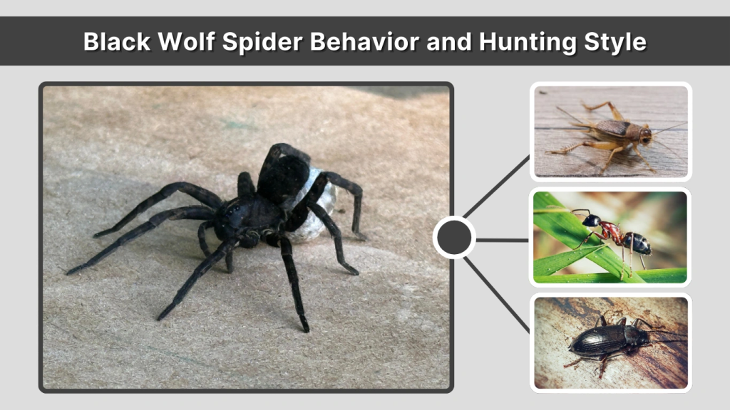Black Wolf Spider Behavior and Hunting Style