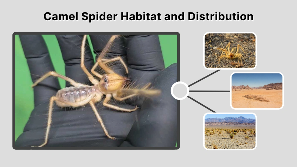 Camel spiders thrive in dry, arid climates