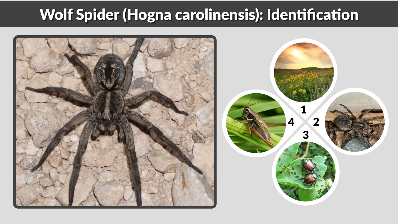 Wolf Spider (Hogna carolinensis) Identification, Habitat & Facts