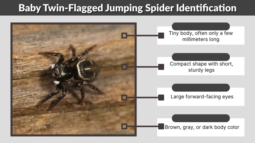 Baby Twin-Flagged Jumping Spider Identification