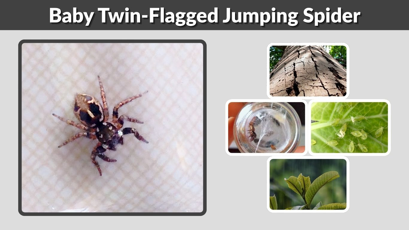Baby Twin-Flagged Jumping Spider: Size, Diet and Facts