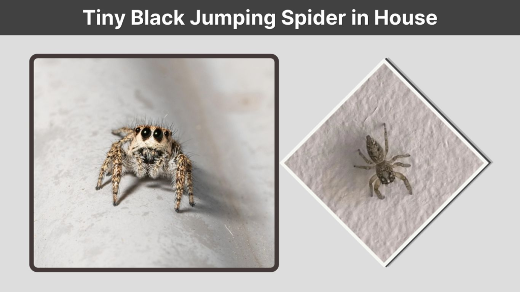 Tiny Black Jumping Spider in House