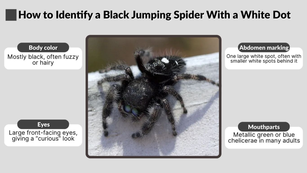 How to Identify a Black Jumping Spider With a White Dot