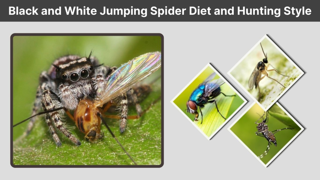 Black and White Jumping Spider Diet and Hunting Style