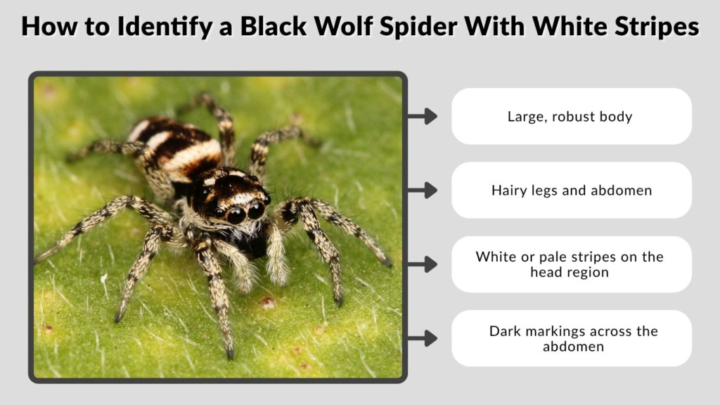 How to Identify a Black Wolf Spider With White Stripes