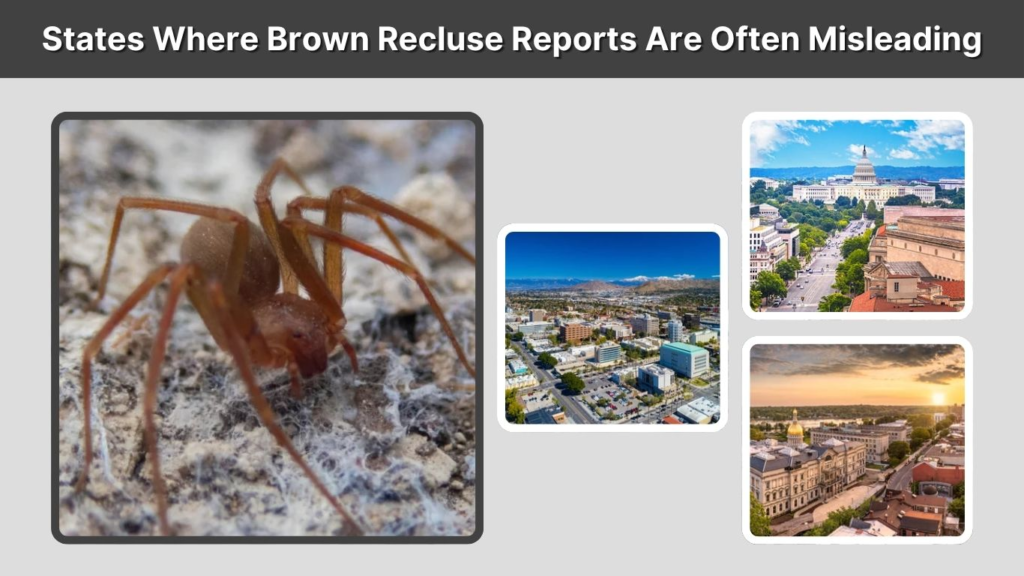 States Where Brown Recluse Reports Are Often Misleading