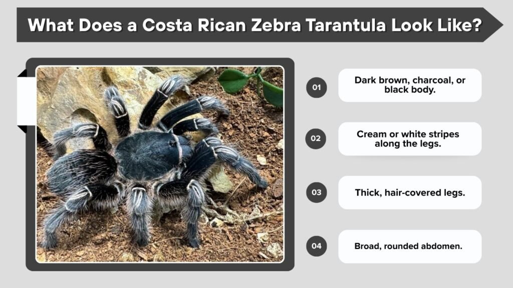What Does a Costa Rican Zebra Tarantula Look Like?