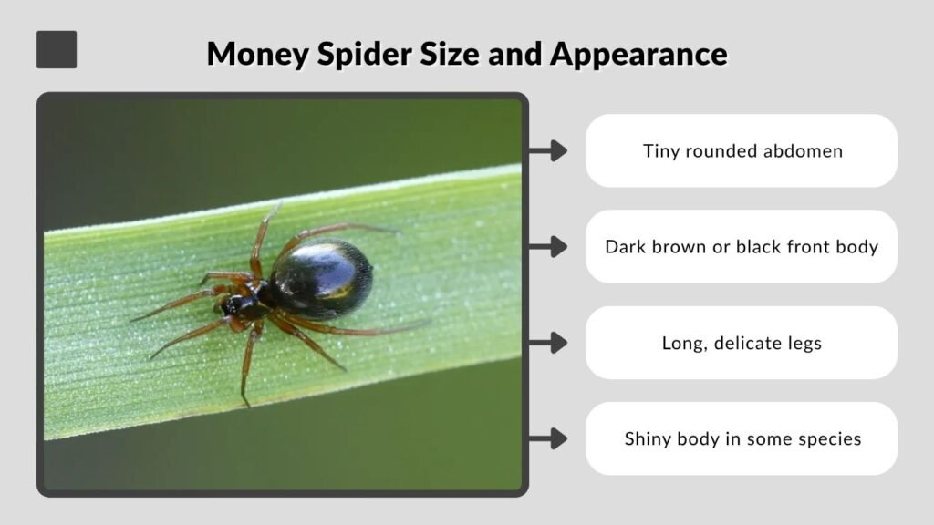 Money Spider Size and Appearance