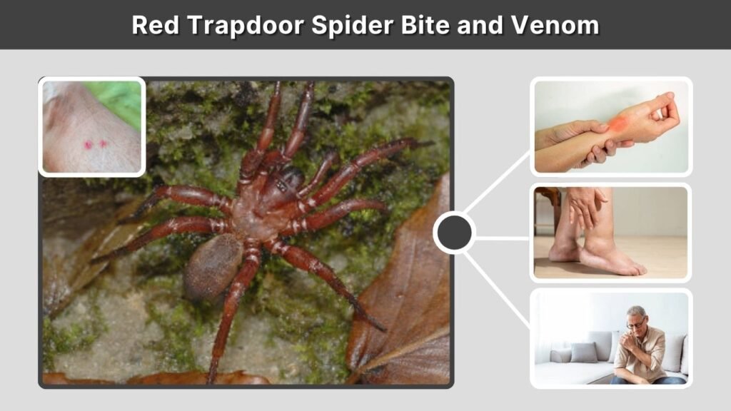 Red Trapdoor Spider Bite and Venom