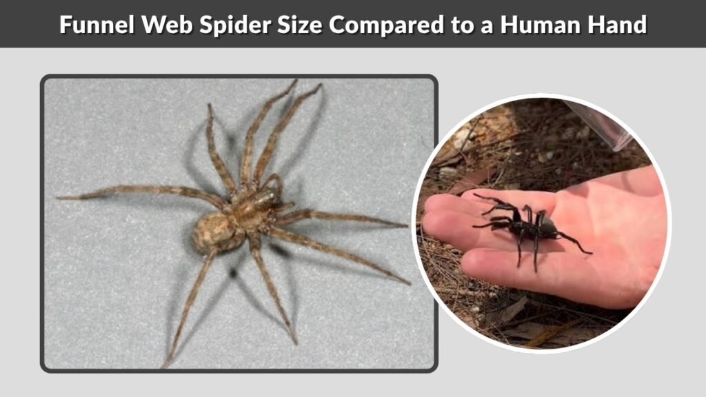 Funnel Web Spider Size Compared to a Human Hand