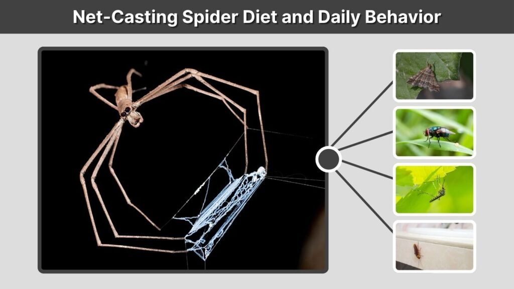 Net-Casting Spider Diet and Daily Behavior