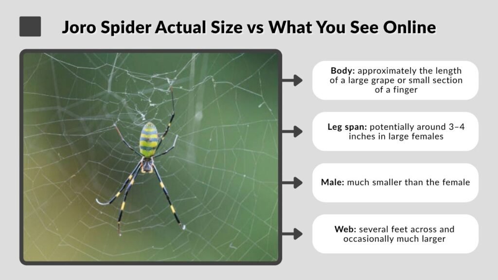 Joro Spider Actual Size vs What You See Online