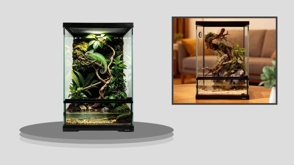Waazoorep Glass Reptile Terrarium with Drainage