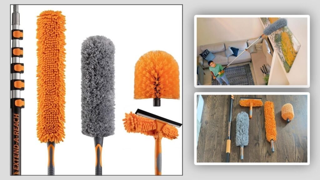 Telescopic Extension Pole Cleaning Kit with Squeegee