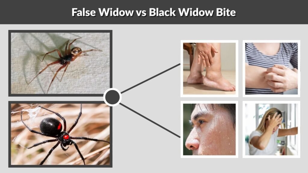 False Widow vs Black Widow Bite